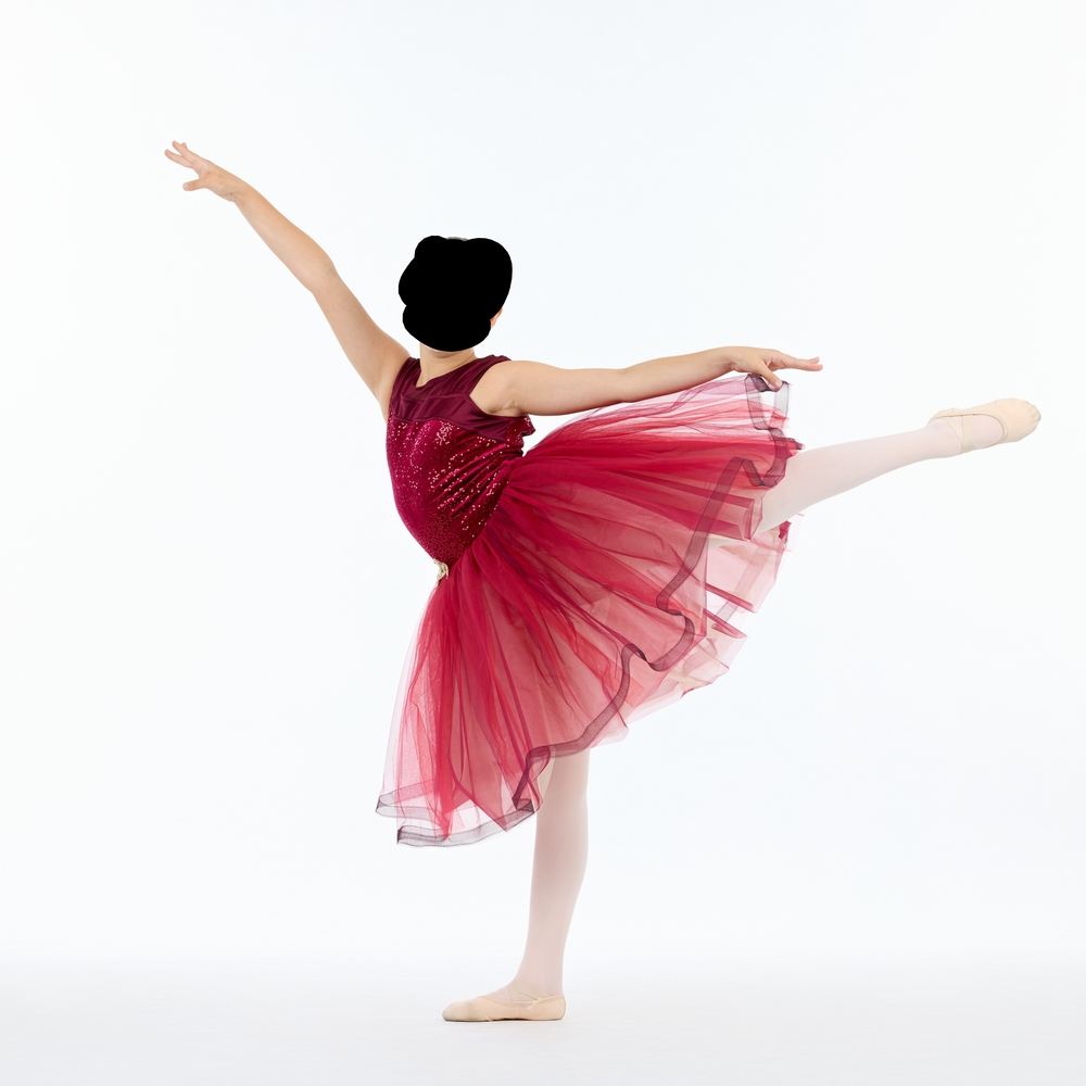 Weissman Red and Gold Dance Costume with Sequined Bodice